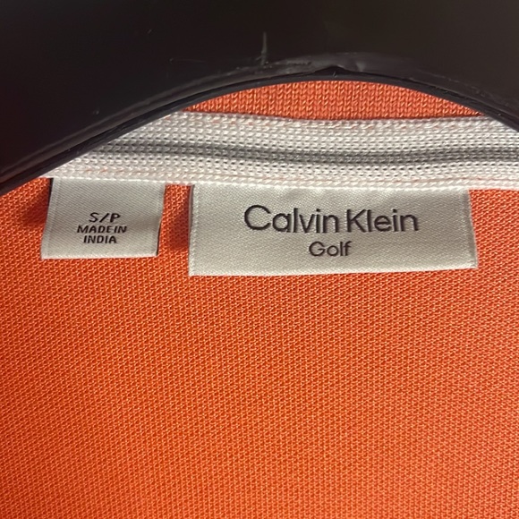 Small orange Calvin Klein short sleeve golf shirt - Picture 2 of 3